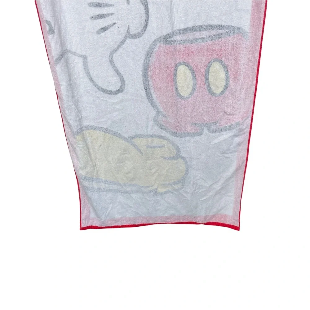Disney Parks Mickey Mouse Large Size Beach Towel Super Soft 34”x64” Graphic Red